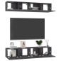 TV-Schränke 4 Stk. Hochglanz-Grau 80x30x30 cm Holzwerkstoff TV-Schränke 4 Stk. Hochglanz-Grau 80x30x30 cm Holzwerkstoff