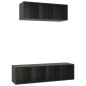 vidaXL 2-tlg. TV-Schrank-Set Hochglanz-Schwarz Holzwerkstoff vidaXL 2-tlg. TV-Schrank-Set Hochglanz-Schwarz Holzwerkstoff
