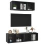 vidaXL 2-tlg. TV-Schrank-Set Hochglanz-Schwarz Holzwerkstoff vidaXL 2-tlg. TV-Schrank-Set Hochglanz-Schwarz Holzwerkstoff