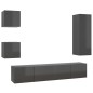 5-tlg. TV-Schrank-Set Hochglanz-Grau Holzwerkstoff 5-tlg. TV-Schrank-Set Hochglanz-Grau Holzwerkstoff