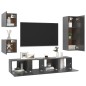 5-tlg. TV-Schrank-Set Hochglanz-Grau Holzwerkstoff 5-tlg. TV-Schrank-Set Hochglanz-Grau Holzwerkstoff