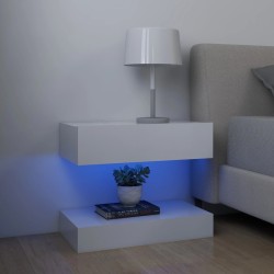 LED-Nachttische 2 Stk. Weiß 60x35 cm Holzwerkstoff