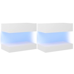 LED-Nachttische 2 Stk. Weiß 60x35 cm Holzwerkstoff