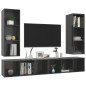 TV-Wandschränke 4 Stk. Hochglanz-Grau Holzwerkstoff TV-Wandschränke 4 Stk. Hochglanz-Grau Holzwerkstoff