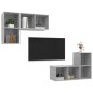 vidaXL TV-Wandschränke 4 Stk. Betongrau Holzwerkstoff vidaXL TV-Wandschränke 4 Stk. Betongrau Holzwerkstoff