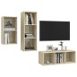 vidaXL 3-tlg. TV-Schrank-Set Sonoma-Eiche Holzwerkstoff vidaXL 3-tlg. TV-Schrank-Set Sonoma-Eiche Holzwerkstoff