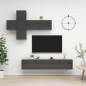 7-tlg. TV-Schrank-Set Hochglanz-Grau Holzwerkstoff 7-tlg. TV-Schrank-Set Hochglanz-Grau Holzwerkstoff