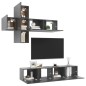 7-tlg. TV-Schrank-Set Hochglanz-Grau Holzwerkstoff 7-tlg. TV-Schrank-Set Hochglanz-Grau Holzwerkstoff