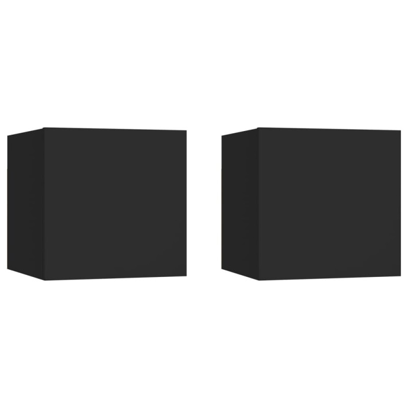 Nachttische 2 Stk. Schwarz 30,5x30x30 cm Holzwerkstoff Nachttische 2 Stk. Schwarz 30,5x30x30 cm Holzwerkstoff