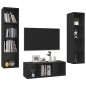 3-tlg. TV-Schrank-Set Schwarz Holzwerkstoff 3-tlg. TV-Schrank-Set Schwarz Holzwerkstoff