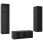 3-tlg. TV-Schrank-Set Hochglanz-Schwarz Holzwerkstoff 3-tlg. TV-Schrank-Set Hochglanz-Schwarz Holzwerkstoff