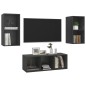 3-tlg. TV-Schrank-Set Grau Holzwerkstoff 3-tlg. TV-Schrank-Set Grau Holzwerkstoff