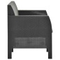 vidaXL 2-tlg. Garten-Lounge-Set mit Kissen PP Rattan Anthrazit vidaXL 2-tlg. Garten-Lounge-Set mit Kissen PP Rattan Anthrazit