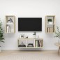 vidaXL 3-tlg. TV-Schrank-Set Weiß Sonoma-Eiche Holzwerkstoff vidaXL 3-tlg. TV-Schrank-Set Weiß Sonoma-Eiche Holzwerkstoff