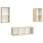 vidaXL 3-tlg. TV-Schrank-Set Weiß Sonoma-Eiche Holzwerkstoff vidaXL 3-tlg. TV-Schrank-Set Weiß Sonoma-Eiche Holzwerkstoff