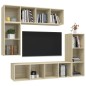 4-tlg. TV-Schrank-Set Sonoma-Eiche Holzwerkstoff 4-tlg. TV-Schrank-Set Sonoma-Eiche Holzwerkstoff