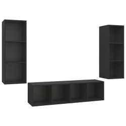 3-tlg. TV-Schrank-Set Schwarz Holzwerkstoff