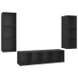 3-tlg. TV-Schrank-Set Schwarz Holzwerkstoff 3-tlg. TV-Schrank-Set Schwarz Holzwerkstoff