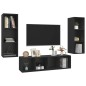 3-tlg. TV-Schrank-Set Schwarz Holzwerkstoff 3-tlg. TV-Schrank-Set Schwarz Holzwerkstoff