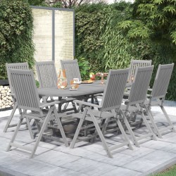 vidaXL 9-tlg. Garten-Essgruppe Massivholz Akazie