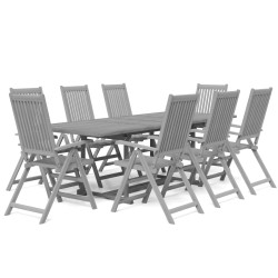 vidaXL 9-tlg. Garten-Essgruppe Massivholz Akazie