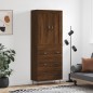 Highboard Braun Eichen-Optik 69,5x34x180 cm Holzwerkstoff Highboard Braun Eichen-Optik 69,5x34x180 cm Holzwerkstoff