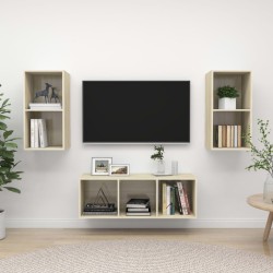 3-tlg. TV-Schrank-Set Sonoma-Eiche Holzwerkstoff