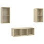 3-tlg. TV-Schrank-Set Sonoma-Eiche Holzwerkstoff 3-tlg. TV-Schrank-Set Sonoma-Eiche Holzwerkstoff
