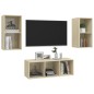 3-tlg. TV-Schrank-Set Sonoma-Eiche Holzwerkstoff 3-tlg. TV-Schrank-Set Sonoma-Eiche Holzwerkstoff