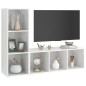 vidaXL TV-Schränke 2 Stk. Hochglanz-Weiß 107x35x37 cm Holzwerkstoff vidaXL TV-Schränke 2 Stk. Hochglanz-Weiß 107x35x37 cm Holzwerkstoff