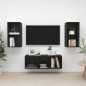 3-tlg. TV-Schrank-Set Schwarz Holzwerkstoff 3-tlg. TV-Schrank-Set Schwarz Holzwerkstoff