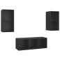 3-tlg. TV-Schrank-Set Schwarz Holzwerkstoff 3-tlg. TV-Schrank-Set Schwarz Holzwerkstoff