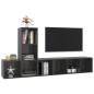 3-tlg. TV-Schrank-Set Hochglanz-Grau Holzwerkstoff 3-tlg. TV-Schrank-Set Hochglanz-Grau Holzwerkstoff