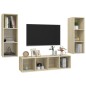 vidaXL 3-tlg. TV-Schrank-Set Sonoma-Eiche Holzwerkstoff vidaXL 3-tlg. TV-Schrank-Set Sonoma-Eiche Holzwerkstoff