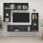 4-tlg. TV-Schrank-Set Grau Holzwerkstoff 4-tlg. TV-Schrank-Set Grau Holzwerkstoff