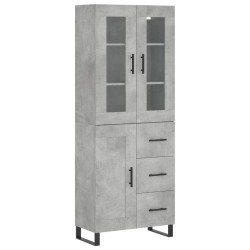 Highboard Betongrau 69,5x34x180 cm Holzwerkstoff