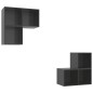 4-tlg. TV-Schrank-Set Hochglanz-Grau Holzwerkstoff 4-tlg. TV-Schrank-Set Hochglanz-Grau Holzwerkstoff