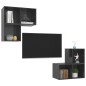4-tlg. TV-Schrank-Set Hochglanz-Grau Holzwerkstoff 4-tlg. TV-Schrank-Set Hochglanz-Grau Holzwerkstoff
