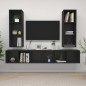 TV-Wandschränke 4 Stk. Schwarz Holzwerkstoff TV-Wandschränke 4 Stk. Schwarz Holzwerkstoff