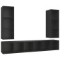TV-Wandschränke 4 Stk. Schwarz Holzwerkstoff TV-Wandschränke 4 Stk. Schwarz Holzwerkstoff
