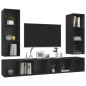TV-Wandschränke 4 Stk. Schwarz Holzwerkstoff TV-Wandschränke 4 Stk. Schwarz Holzwerkstoff