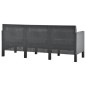 3-tlg. Garten-Lounge-Set mit Kissen PP Rattan Anthrazit 3-tlg. Garten-Lounge-Set mit Kissen PP Rattan Anthrazit