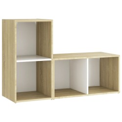 TV-Schränke 2 Stk. Weiß Sonoma-Eiche 72x35x36,5cm Holzwerkstoff