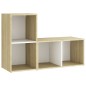 TV-Schränke 2 Stk. Weiß Sonoma-Eiche 72x35x36,5cm Holzwerkstoff TV-Schränke 2 Stk. Weiß Sonoma-Eiche 72x35x36,5cm Holzwerkstoff