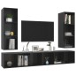 vidaXL TV-Wandschränke 4 Stk. Hochglanz-Schwarz Holzwerkstoff vidaXL TV-Wandschränke 4 Stk. Hochglanz-Schwarz Holzwerkstoff