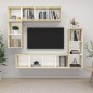 4-tlg. TV-Schrank-Set Weiß Sonoma-Eiche Holzwerkstoff 4-tlg. TV-Schrank-Set Weiß Sonoma-Eiche Holzwerkstoff