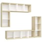 4-tlg. TV-Schrank-Set Weiß Sonoma-Eiche Holzwerkstoff 4-tlg. TV-Schrank-Set Weiß Sonoma-Eiche Holzwerkstoff