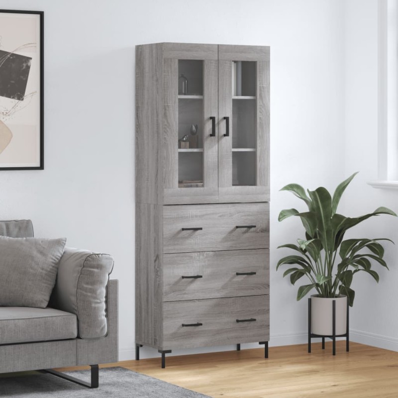 Highboard Grau Sonoma 69,5x34x180 cm Holzwerkstoff Highboard Grau Sonoma 69,5x34x180 cm Holzwerkstoff