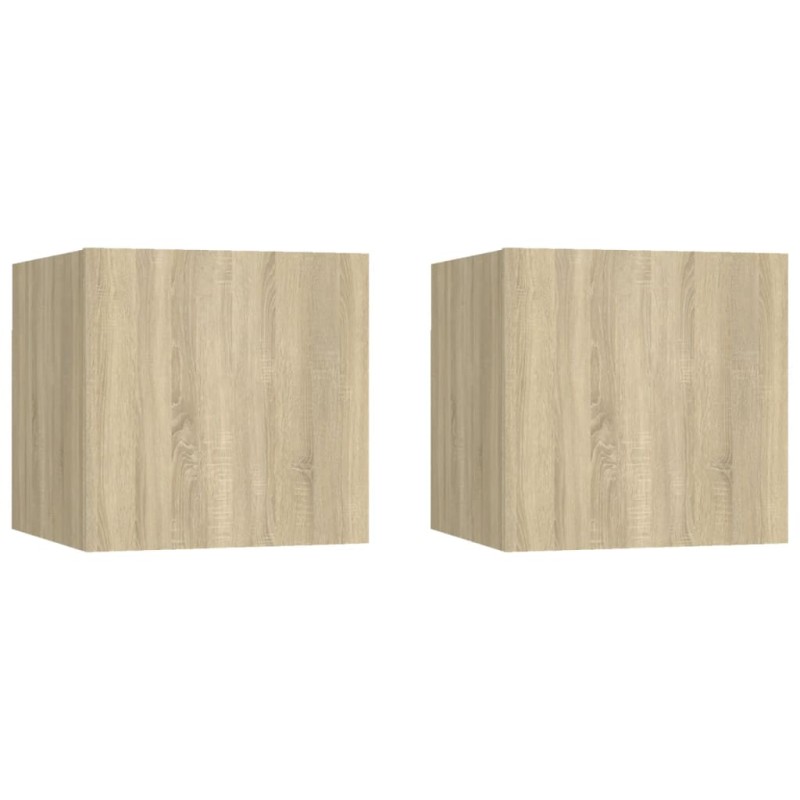 Nachttische 2 Stk. Sonoma-Eiche 30,5x30x30 cm Holzwerkstoff Nachttische 2 Stk. Sonoma-Eiche 30,5x30x30 cm Holzwerkstoff