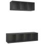 2-tlg. TV-Schrank-Set Grau Holzwerkstoff 2-tlg. TV-Schrank-Set Grau Holzwerkstoff